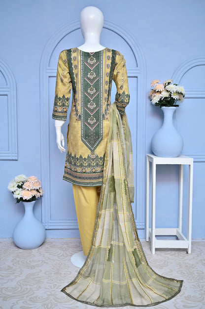 Pret 3 Piece Embroidered Lawn Stitched Suit