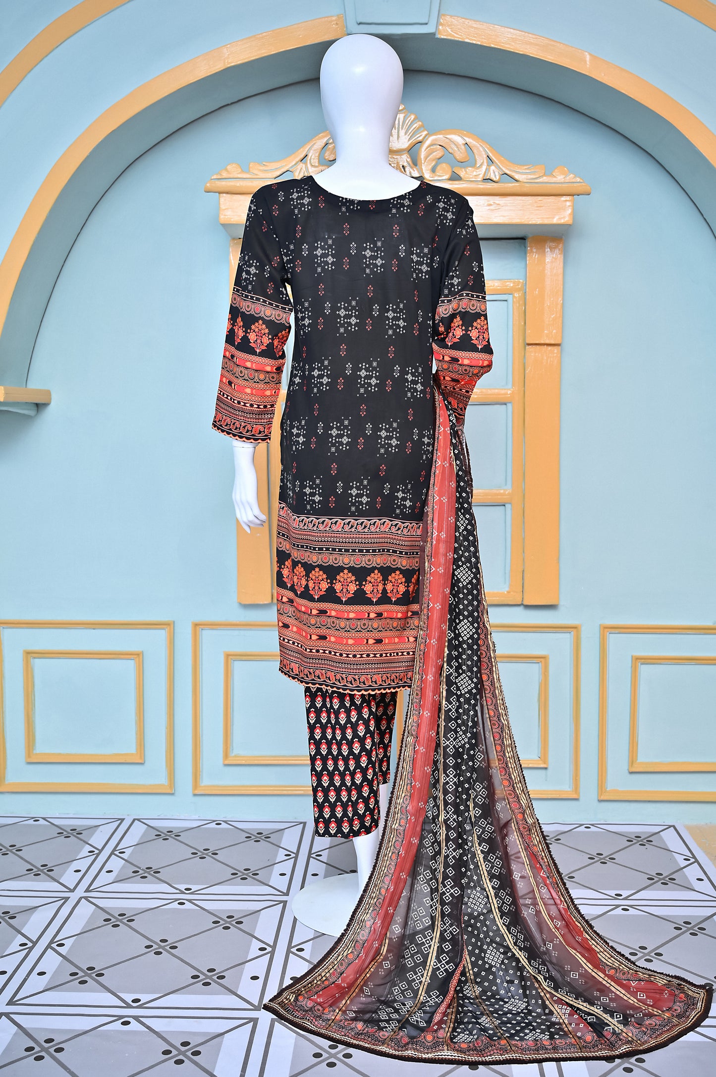 Pret 3 Piece Printed Lawn Stitched Suit