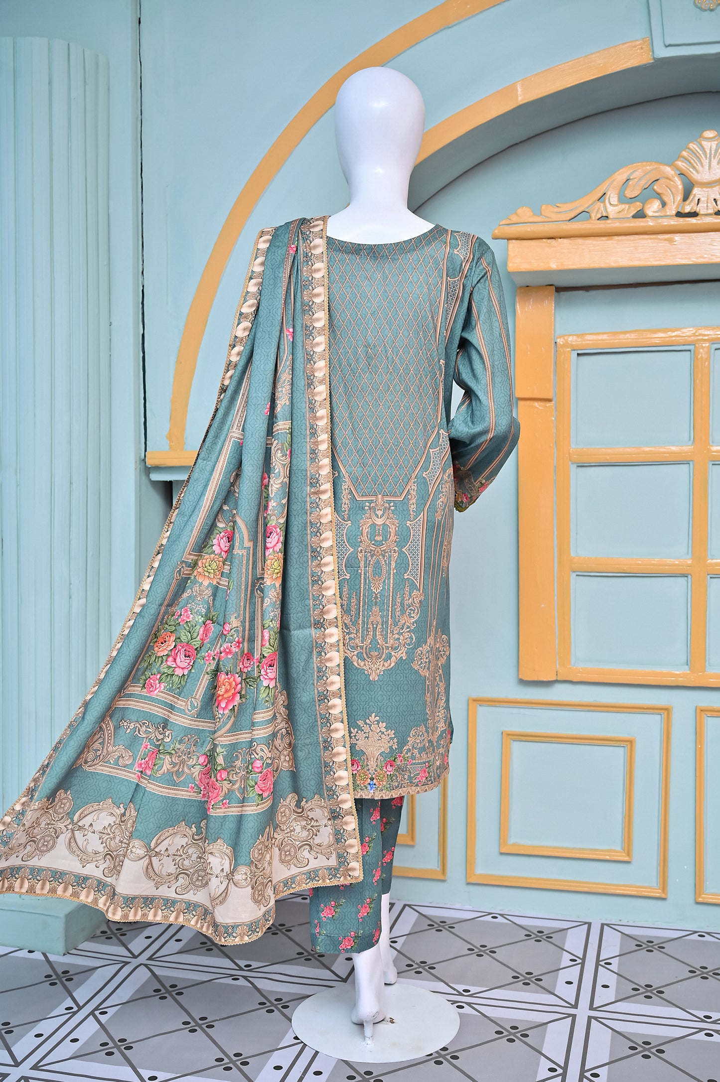 Pret 3 Piece Printed Lawn Stitched Suit