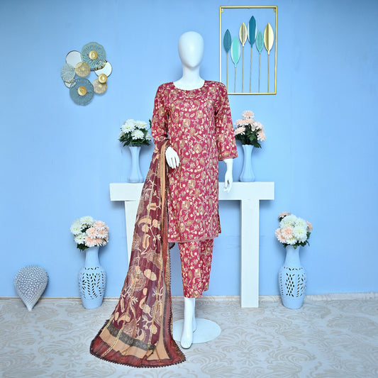 Pret 3 Piece Printed Lawn Stitched Suit