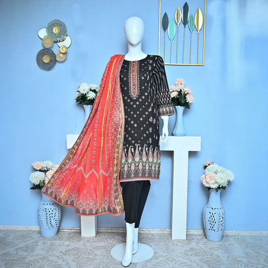 Pret 3 Piece Embroidered Lawn
Stitched Suit