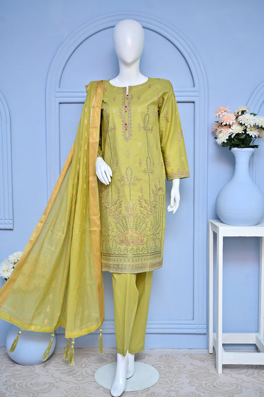 Pret 3 Piece  Luxury Lawn Emb. Stitched Suit